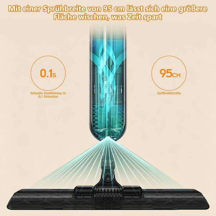 Wischmopp mit Sprühfunktion, 360° drehbarer Bodenwischer Set | Leichter Mop mit feinem Sprühnebel Wa