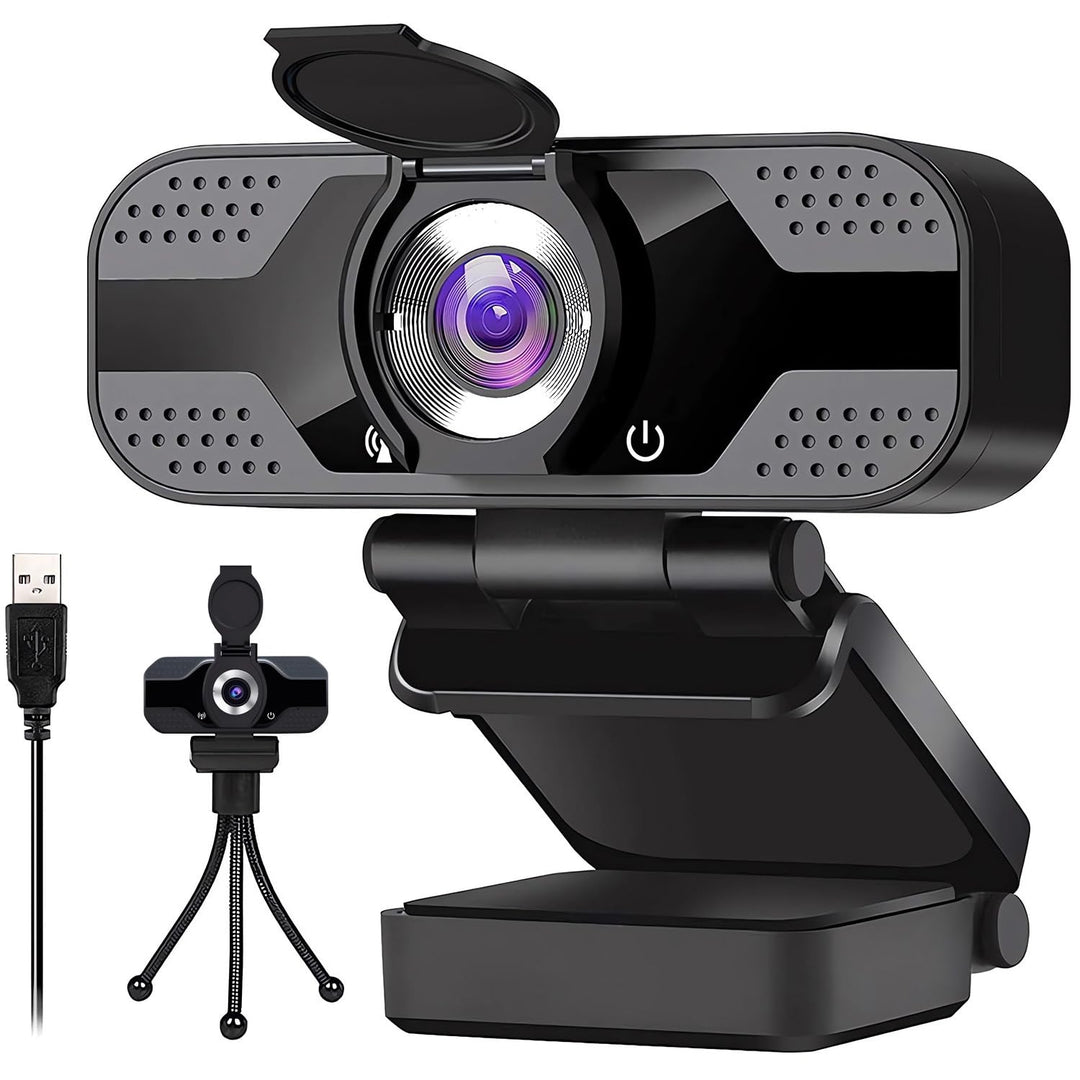 Webcam Full HD 1080P für Videoanrufe, Aufnahmen, Studium, Webkonferenzen | mit Stativ und Webcam Abd