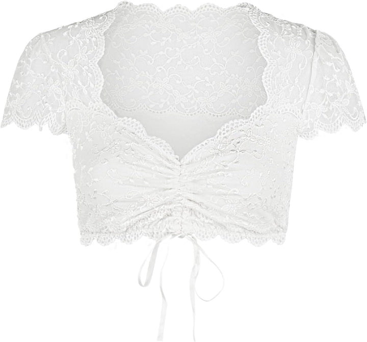 Nina von C. Spitzen Damen Dirndlbluse Valeska 48462971 - Weiss - Zauberhafte halbtransparente Tracht