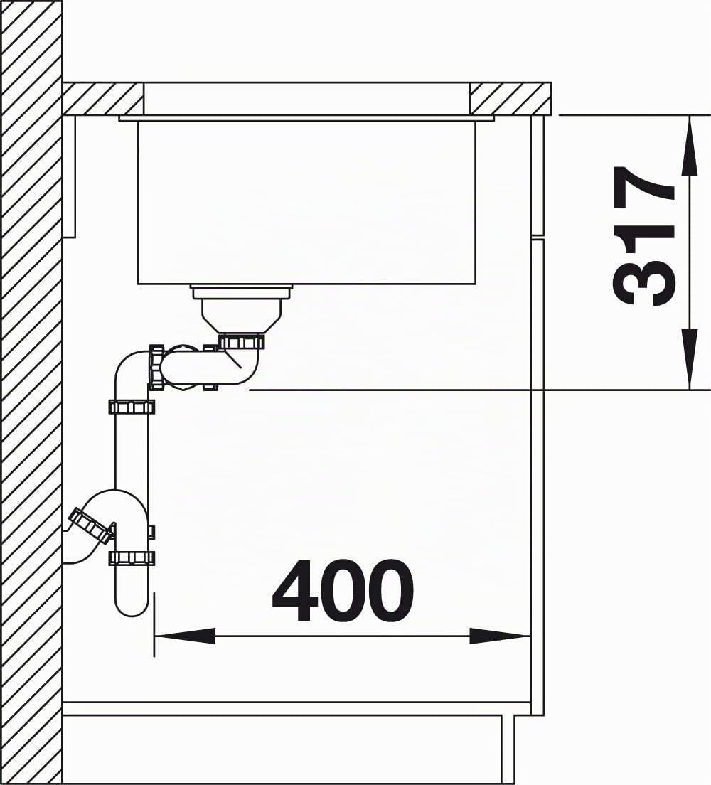 BLANCO SUBLINE 430/270-U | SILGRANIT weiss | Einbauart: Unterbau | Hauptbecken links | ohne Ablauffe