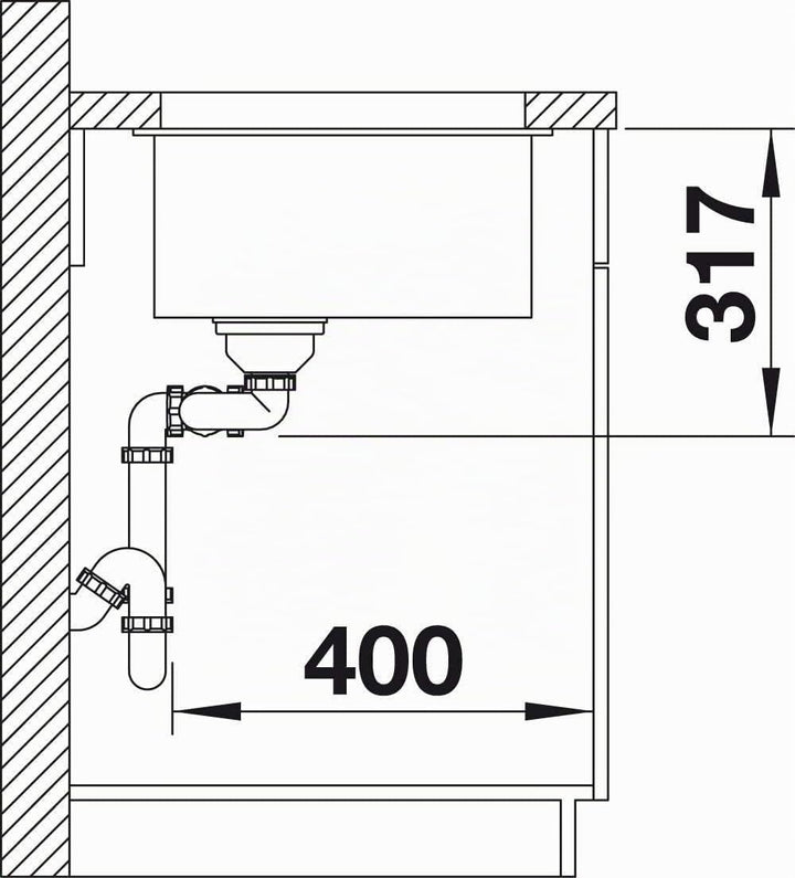 BLANCO SUBLINE 430/270-U | SILGRANIT weiss | Einbauart: Unterbau | Hauptbecken links | ohne Ablauffe