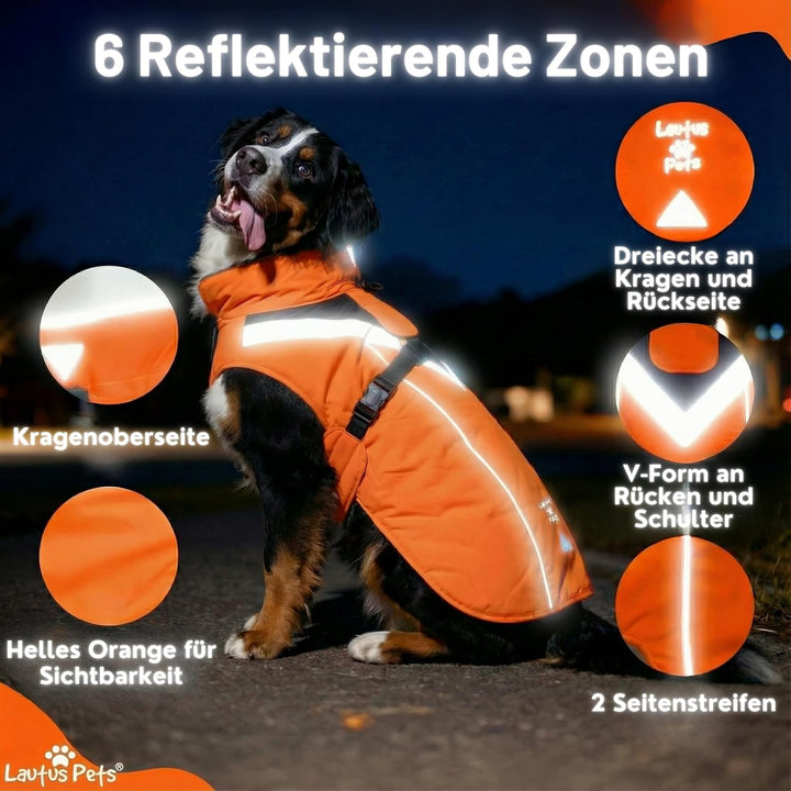 Wasserdichter Hunderegenmantel, reflektierenden Sicherheitsstreifen & Leinenöffnung – Leichte, Jacke