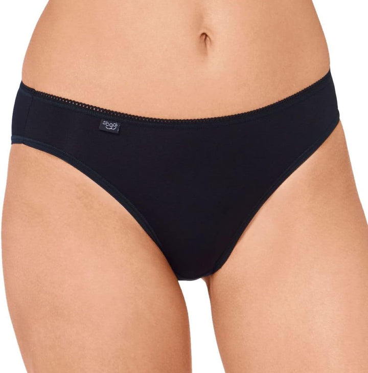 Sloggi Damen Slip (3er Pack) 48 6 X Schwarz, 48 6 X Schwarz