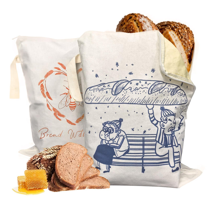 Brotbeutel，Brotbeutel aufbewahrung frischhalten,2 Pack XL，Feuchtigkeit und Verschmutzung Prssvention