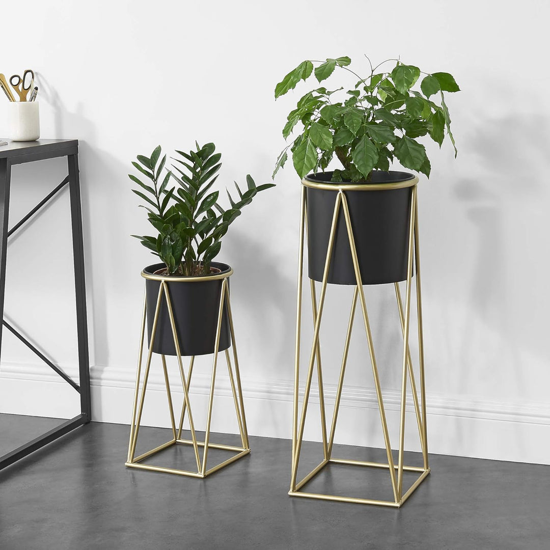 [en.casa] Pflanzständer im 2er Set Blumenständer aus Metall Blumentopf Ständer mit Übertopf Blumento