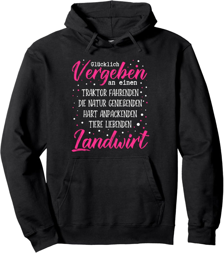 Glücklich vergeben an Traktor fahrenden Landwirt Landwirt Pullover Hoodie