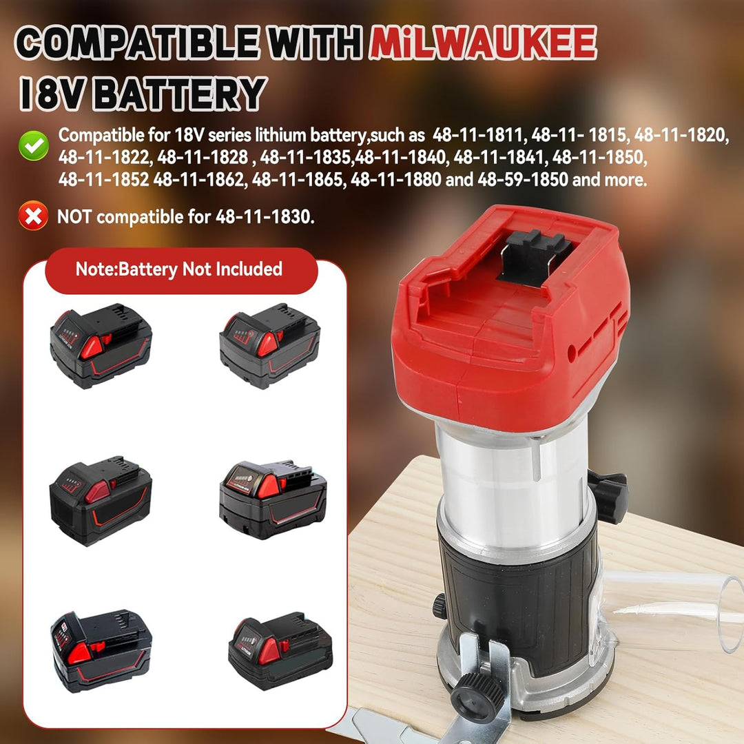 Bürstenloser kabelloser Power-Router kompatibel mit Milwaukee M18 18 V Akku, Kantenschneider Trimmer