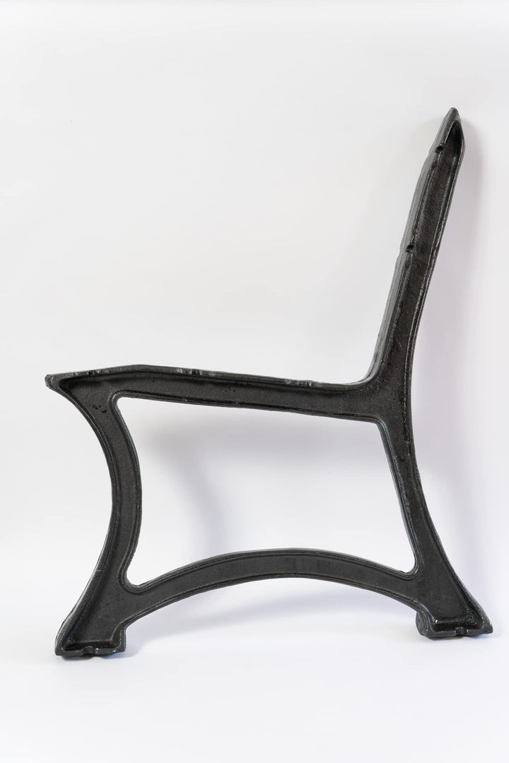 SEZAM Bankfüsse aus Gusseisen Schwarz x 2 Stück, mit Rückenlehne - 56 x 41 x 69 cm, für 5 Holzbankbr