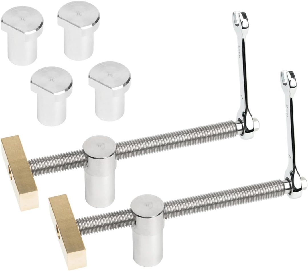 2 extra lange Tisch-Werkbank-Klemmen mit 4 Bank-Hunden für 20 mm Loch, DIY-Positionierung, Holzbearb