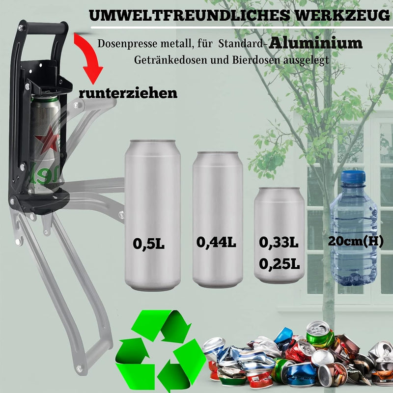 MinliGUY Dosenpresse für Grosse Dosen, Metall Dosenquetscher Recycling Werkzeug für Aluminium-Geträn