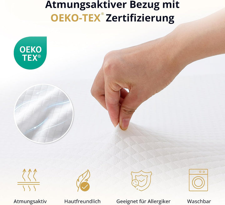 EGOHOME Matratzen Topper 160x200cm H2 H3, Matratzentopper 160x200 mit Viscoschaum &amp; Komfortschaum, M