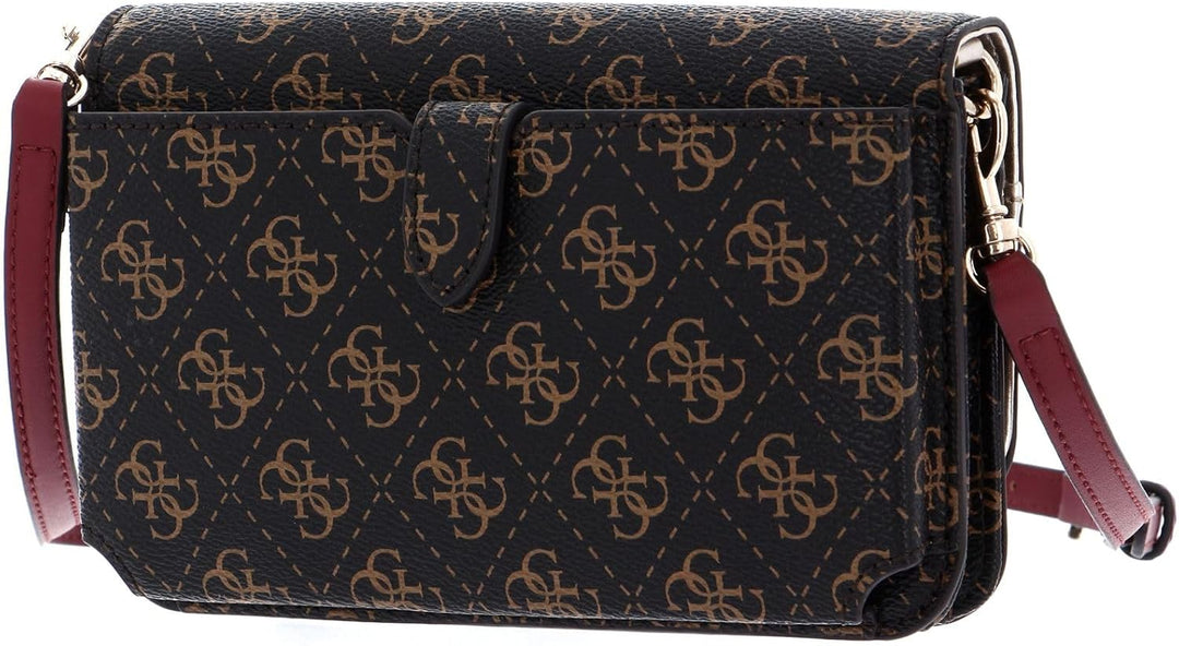 GUESS Damen Noelle Xbody Flap Organizer Bag Braun, Braun