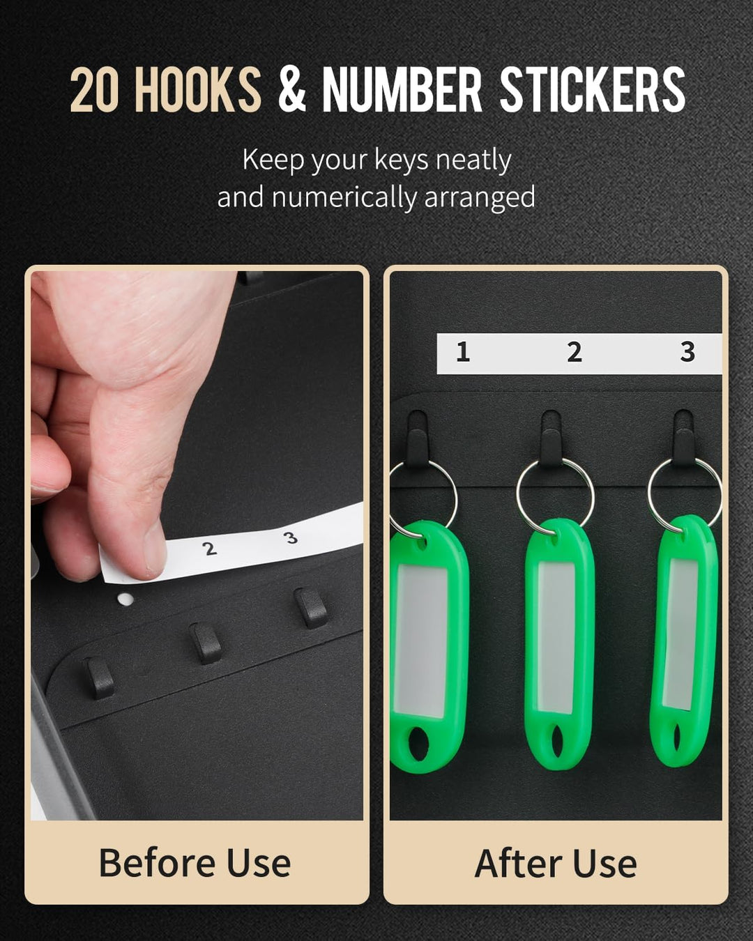 Uniclife 20 Position Schlüssel Kabinett mit Kombination Lock Resettable Black Digital Security Stora