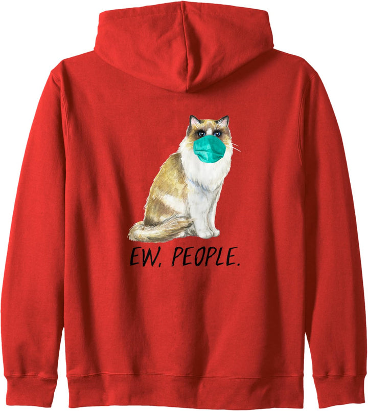 RAGDOLL Katze mit Gesichtsmaske Mundschutz Kapuzenjacke