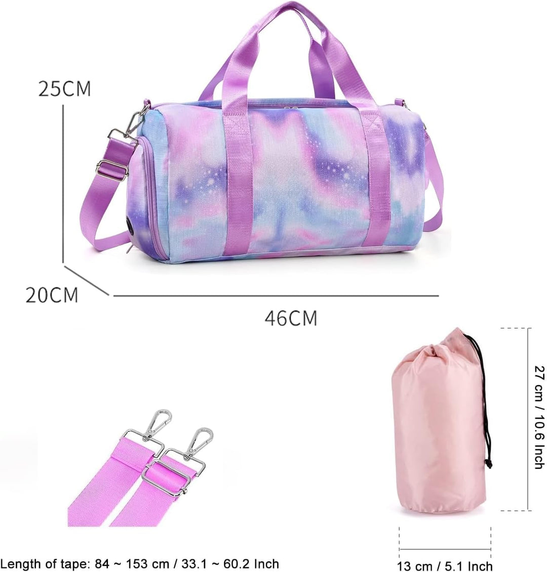 Kindersporttasche Reisetasche mit Schuhfach & Nassfach Schwimmtasche, Kinder Mädchen Reisetasche für
