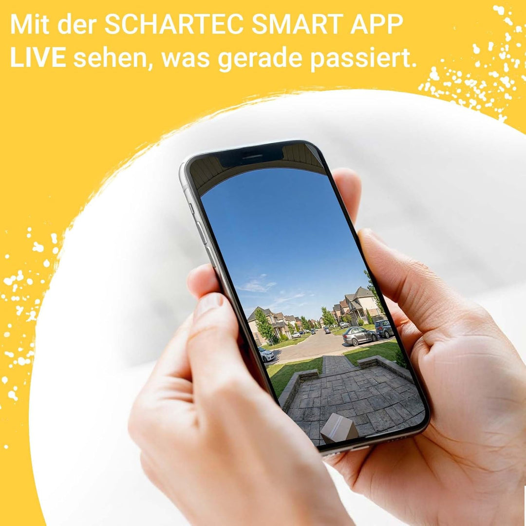 Schartec Smarte Video-Türklingel WLAN – 4MP Überwachungskamera Aussen, Akku 5200mAh, PIR & Personene