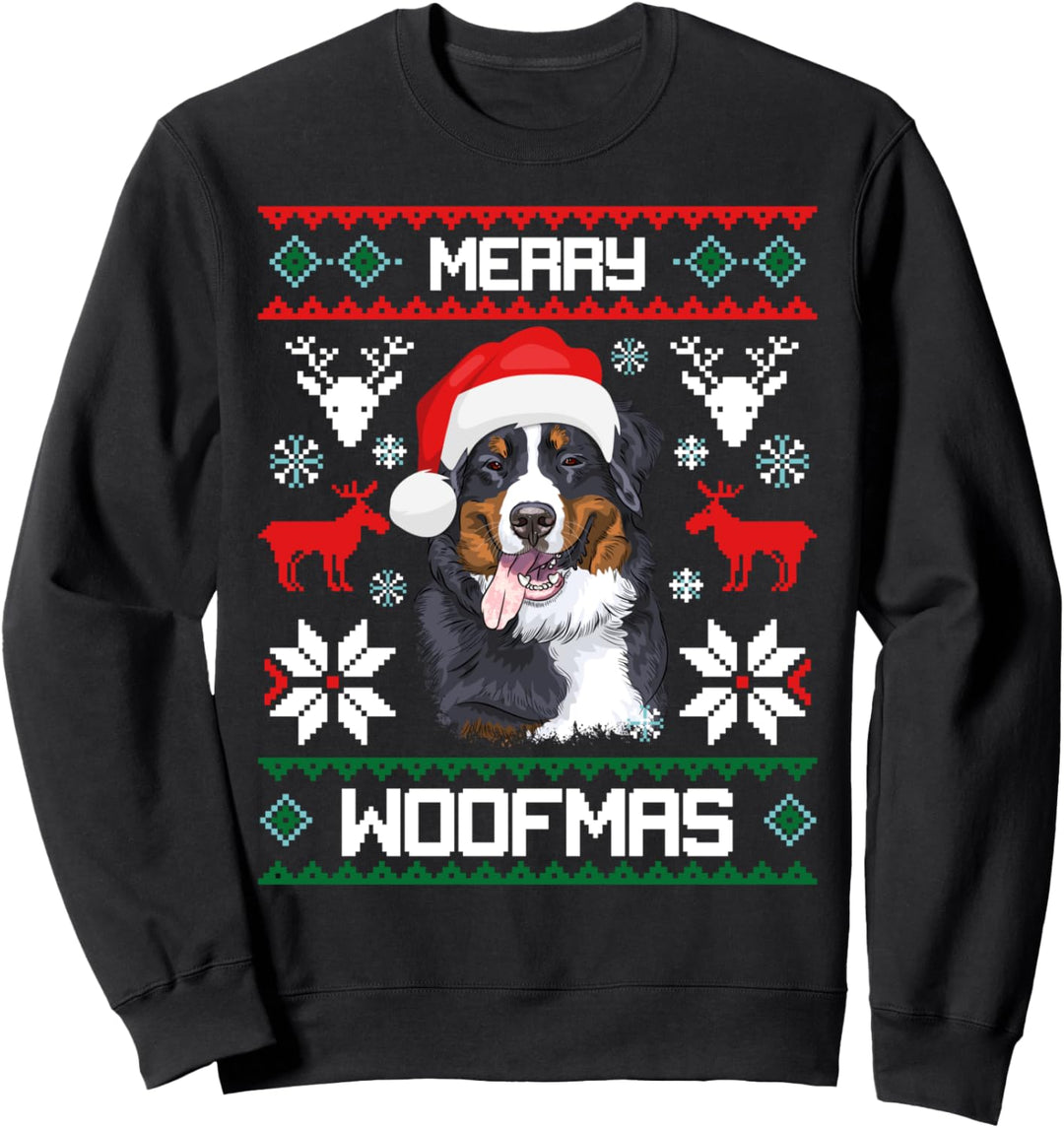 Berner Sennenhund Merry Woofmas Hund Weihnachten Xmas X-Mas Sweatshirt