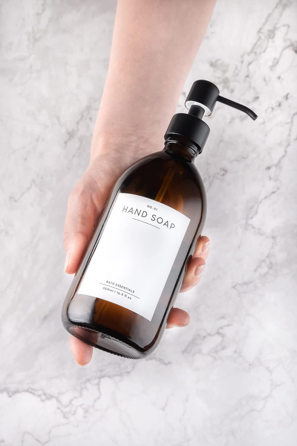 MONOKO 4er Set Seifenspender Glas - Spülmittelspender Küche - Shampoo Flaschen zum Befüllen - Duschg