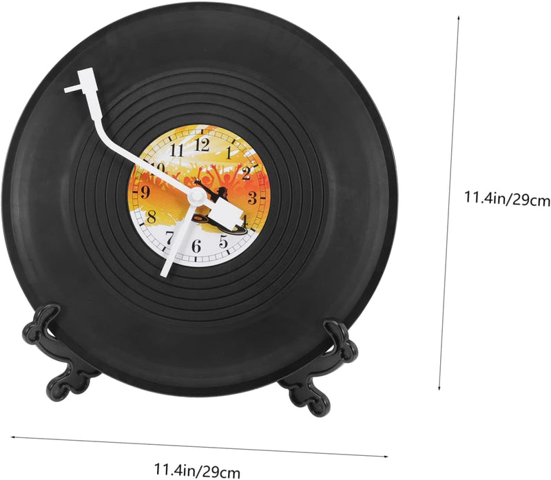 HOMSFOU 2st Schallplattenuhr Musik Vinyl-schallplatten-tischdekoration Tischuhr Dekor Rockmusik-Part