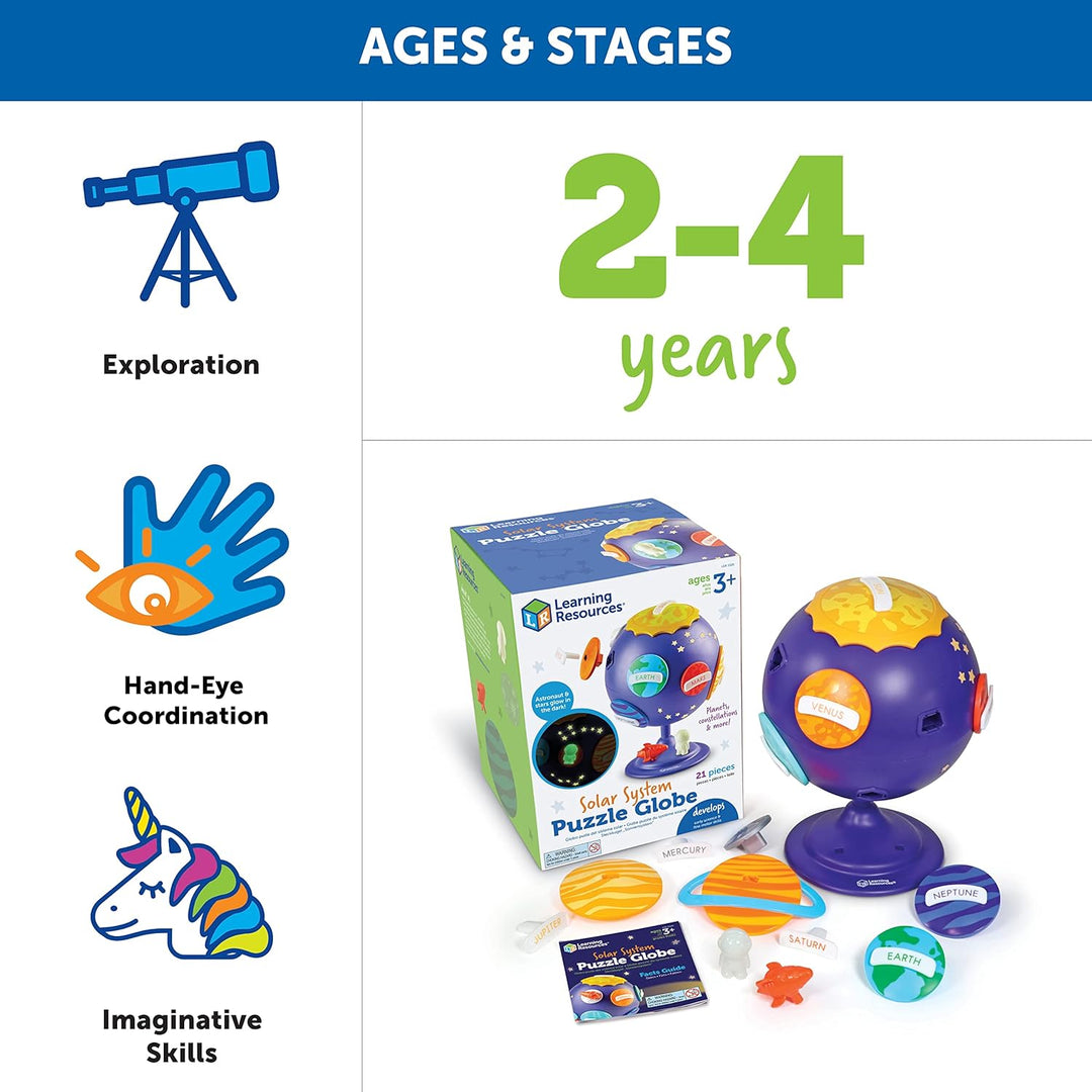 Learning Resources Steckkugel „Sonnensystem“, MINT-Spielzeug für Kinder, Weltraumdeko, Lernspielzeug