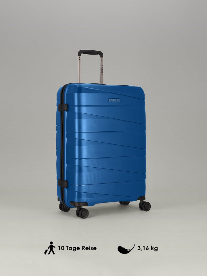 REDOLZ Hartschalen Check-in Koffer | Mittelgrosser Trolley 45 x 27 x 67 cm aus leichtem Polypropylen