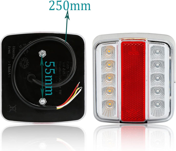 DARKGUARD Anhänger Rückleuchten Set LED,2pcs Rücklichter Für KFZ Anhänger 12v led,Rücklicht Anhänger