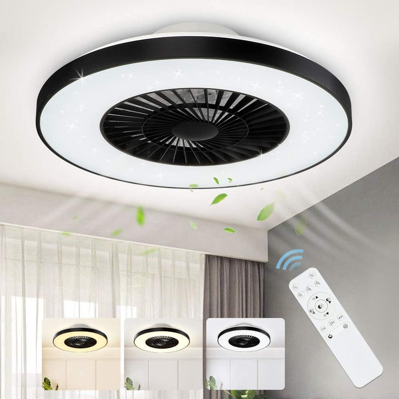 Depuley LED Deckenventilator mit Lampe, Moderne Invisible Fan Deckenleuchte, Dimmbar Ventilator mit