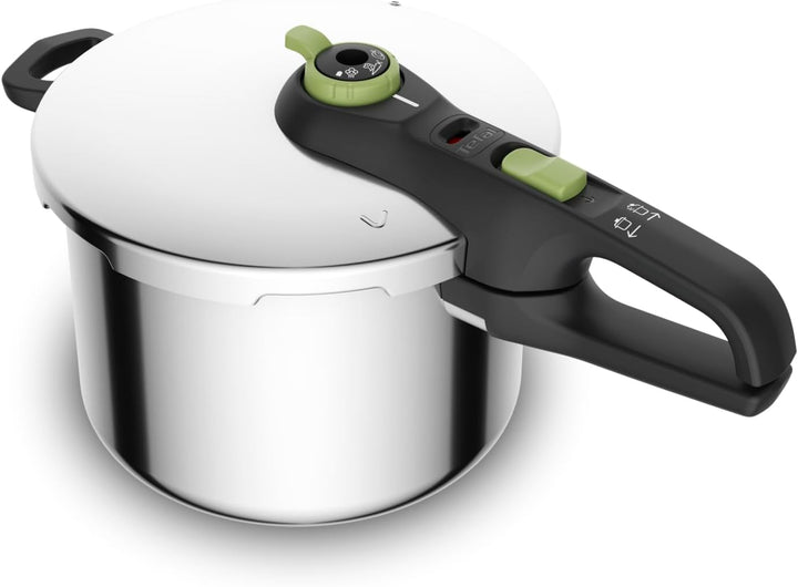 Tefal Secure Trendy Schnellkochtopf induktion 6l, 2-Stufen-Garregler: Intensivstufe 117°C, Schonstuf