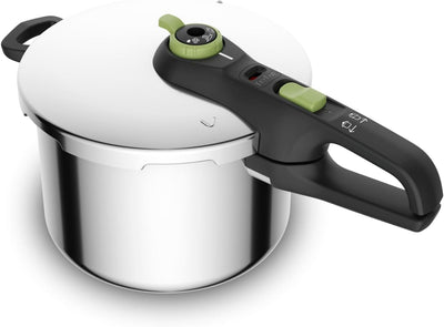 Tefal Secure Trendy Schnellkochtopf induktion 6l, 2-Stufen-Garregler: Intensivstufe 117°C, Schonstuf