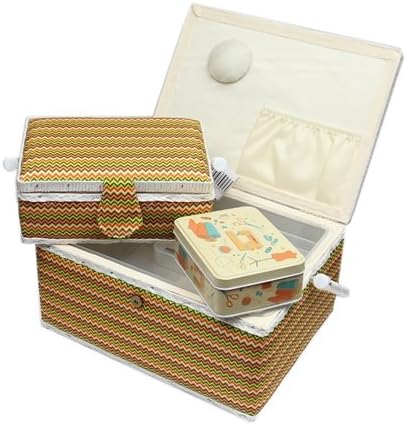 Ackermann Nähkorb-Set mit Tragegriff (1x gross und 1x mittel) + 1x kleine Accessoires-Box aus Metall