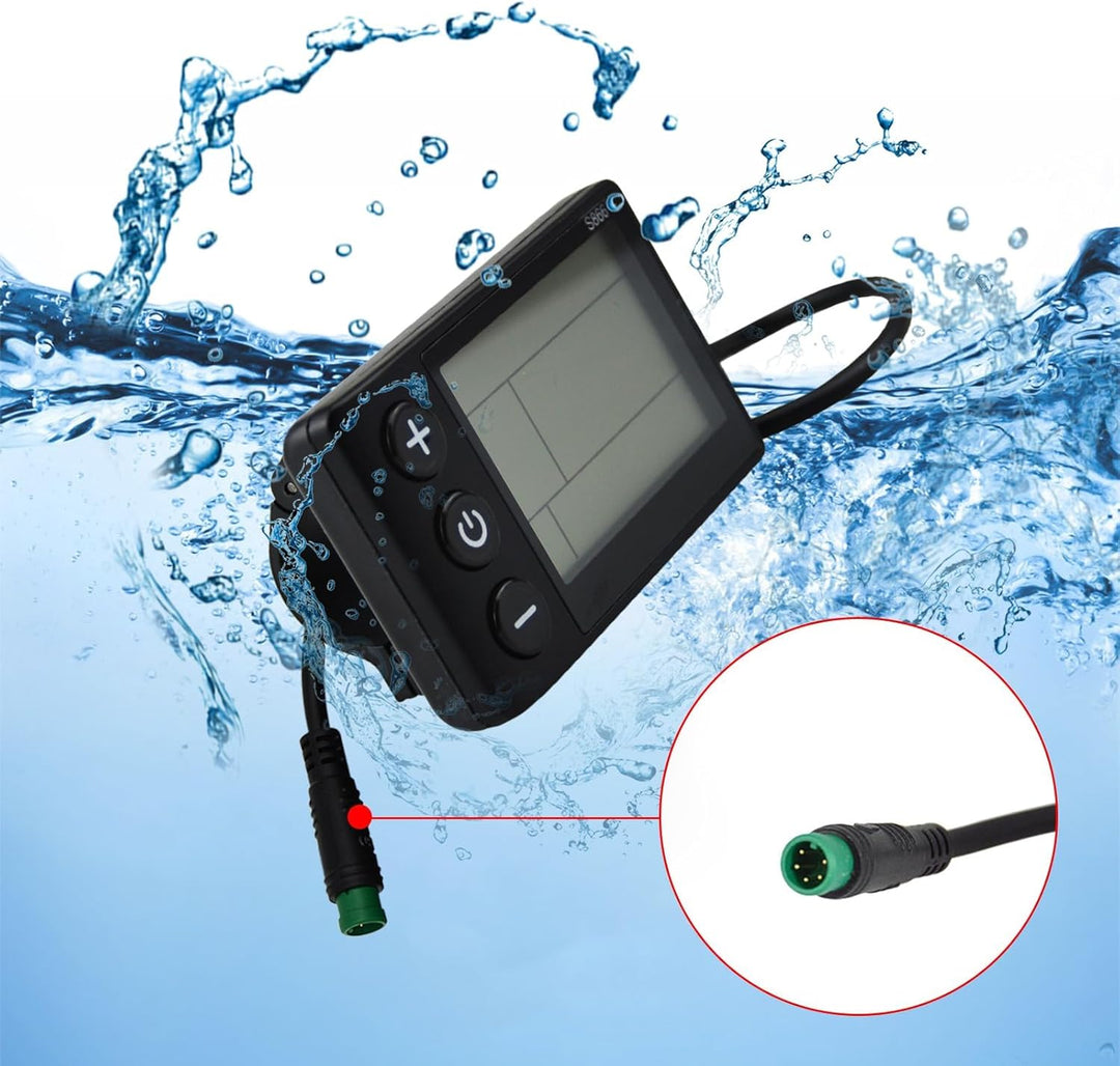 Elektrofahrrad S866 LCD Display, Elektrisches E Bike Display Messgerät 5 Pin und Wasserdichter Steck