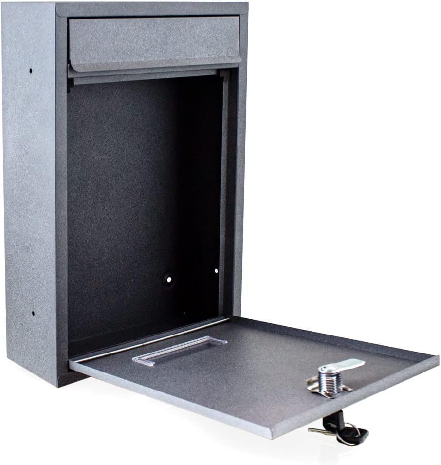 BITUXX® Kompakter Mini Briefkasten Wandbriefkasten Letterbox erweiterbar zur Briefkastenanlage (Anth
