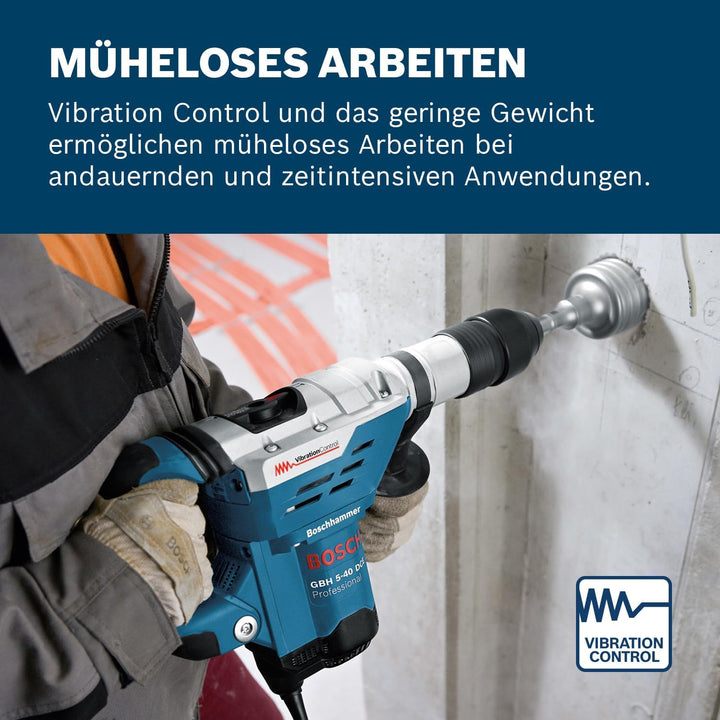 Bosch Professional Bohrhammer GBH 5-40 DCE (1.150 Watt, 8,8 J Schlagenergie, 1.500-3.050 min-1 Schla