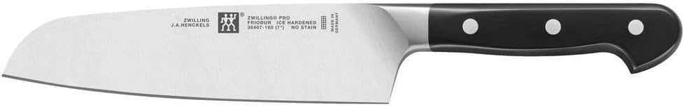 ZWILLING Pro Santokumesser, 18 cm, Rostfreier Spezialstahl, Razor-Edge-Veredlung, 3-Nieten-Kunststof