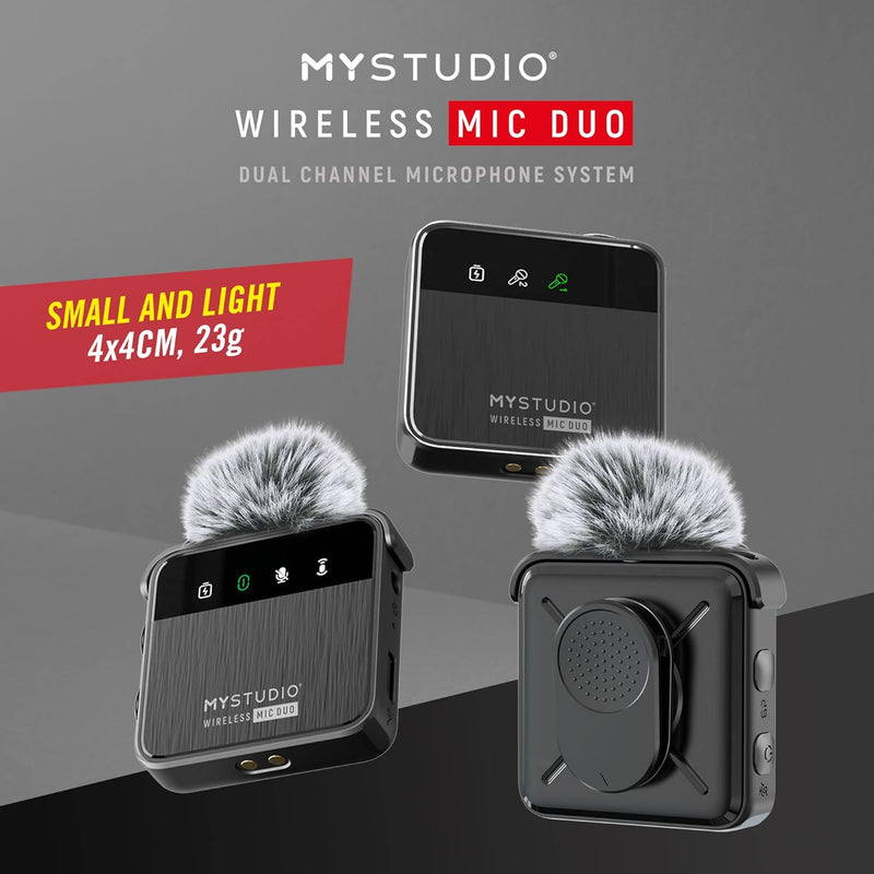 MyStudio Wireless MIC Duo • Mikrofon-Set mit Zwei Lavalier-Ansteckmikrofonen • Schnurlos • Für Zwei