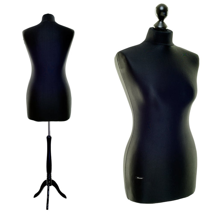 LUCCESI Schneiderpuppe | Grössen S - XL (Female Torso Size: M/L (38-40) | Bezug schwarz | Standfuss