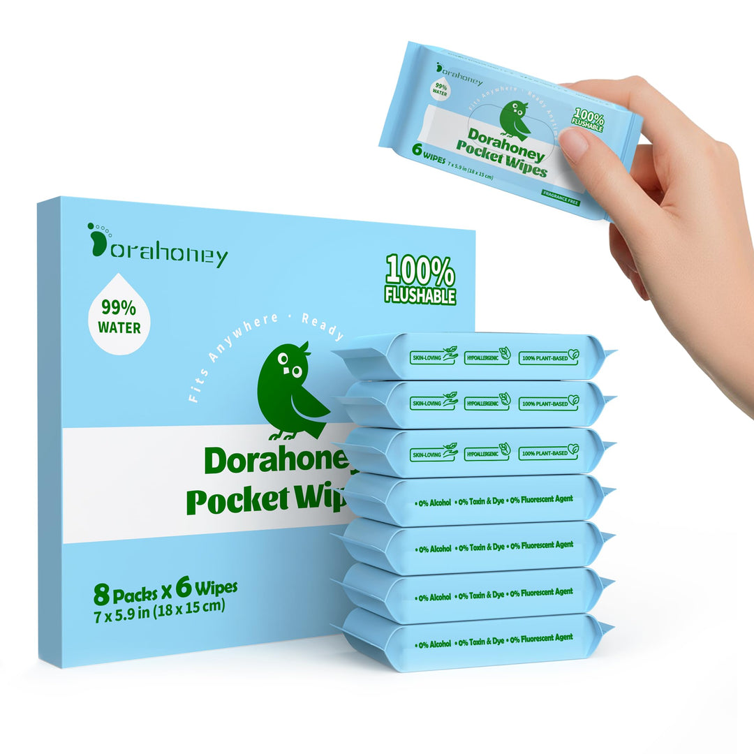 Spülbare Feuchttücher Reisegrösse – Mini, Plastikfrei & Unparfümiert, Feuchtes Toilettenpapier für u