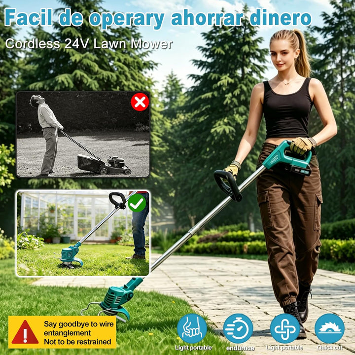 Akku-Rasenmäher für Makita, Batteriebetriebener Rasentrimmer mit 18V, Kabelloser Elektro-Rasenmäher
