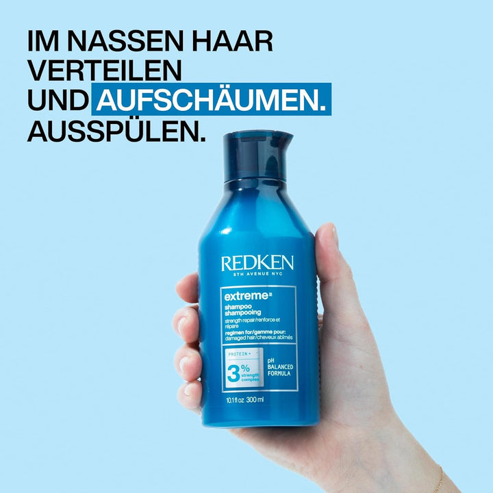 Redken Haarshampoo für sprödes und geschädigtes Haar, Anti Haarbruch, Mit Sojaproteinen, Ceramiden,