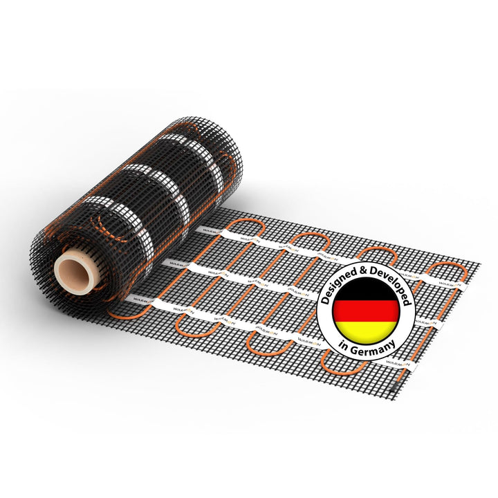 Zweiader-Heizmatte WARMON CLASSIC 150 W/m² für Fliesen, Festwiderstandsheizkabel, selbstklebend mit
