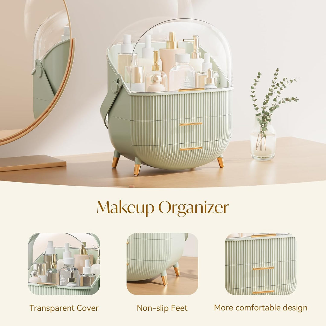 Make Up Organizer für Schminktisch, kosmetik organizer mit deckel Wasserdicht Staubdicht, Tragbar Ha