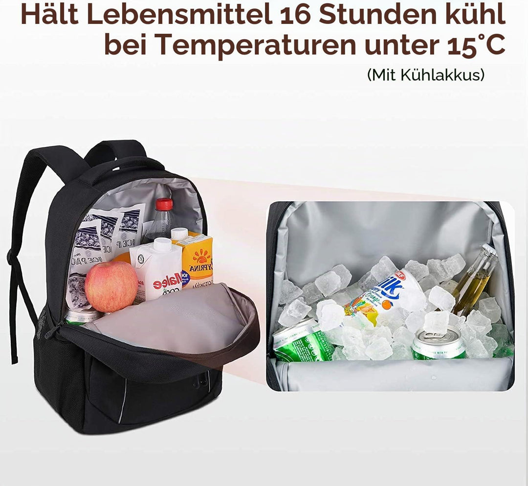 TOURIT kühlrucksack 22L, kühl Rucksack Kühltasche Wasserdichter Isolierter Thermo Rucksack für Männe