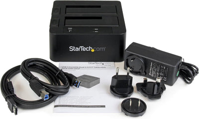 StarTech.com 2-fach USB 3.0 / eSATA Festplatten Dockingstation mit UASP für 2,5/3,5 Zoll SSD / HDD,