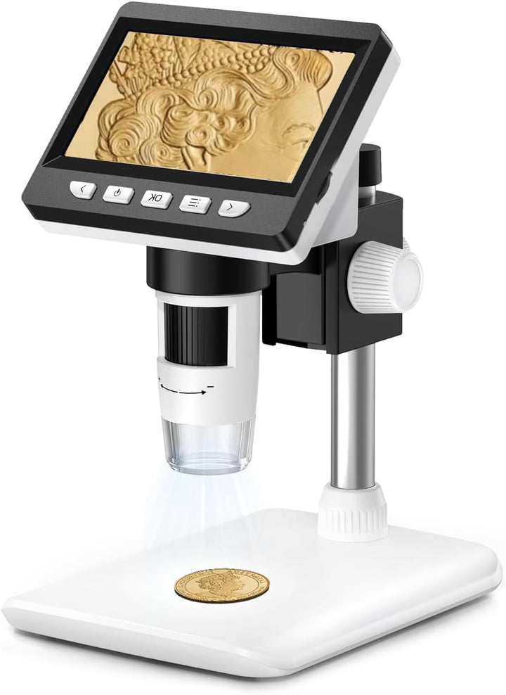 Misilmp USB Mikroskope, 4,3 Zoll Digitale LCD Handmikroskope 1000X 1080P Mikroskop für Kinder/Erwach