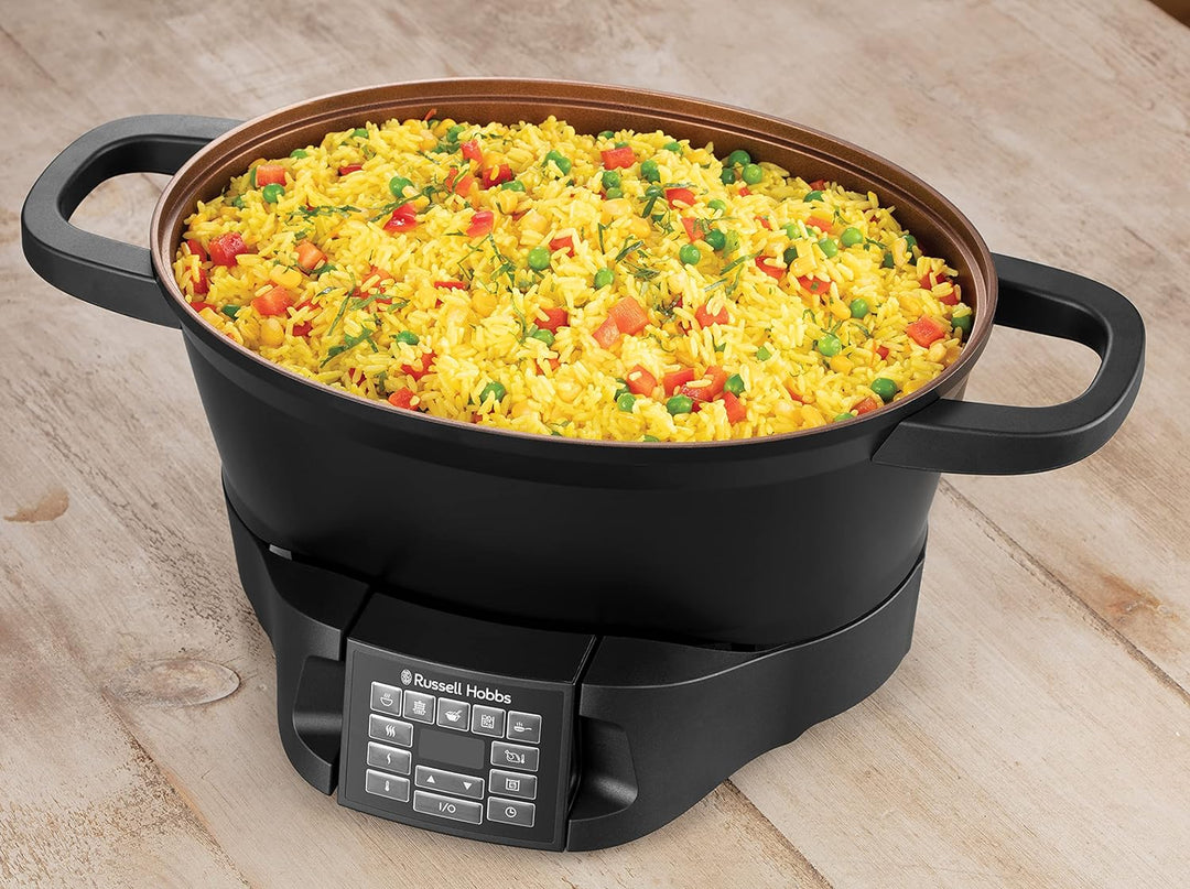 Russell Hobbs Multikocher 6,5l [digitales Display] 8 Kochfunktionen (Slow Cooker, Dampfgarer, Reisko