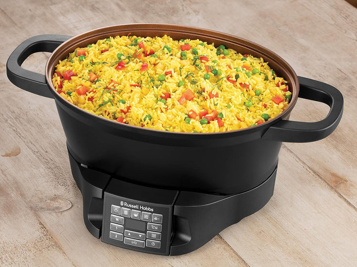 Russell Hobbs Multikocher 6,5l [digitales Display] 8 Kochfunktionen (Slow Cooker, Dampfgarer, Reisko