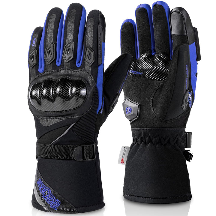 BORLENI Winter Motorradhandschuhe Herren, Motorrad Handschuhe Herr Warm Winterhandschuhe Wasserdicht