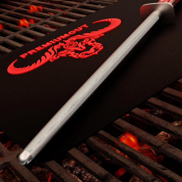 GIESSER seit 1776 - Made in Germany - Wetzstahl 25 cm Red Diamond, PremiumCut Steel No 1, Messerschl