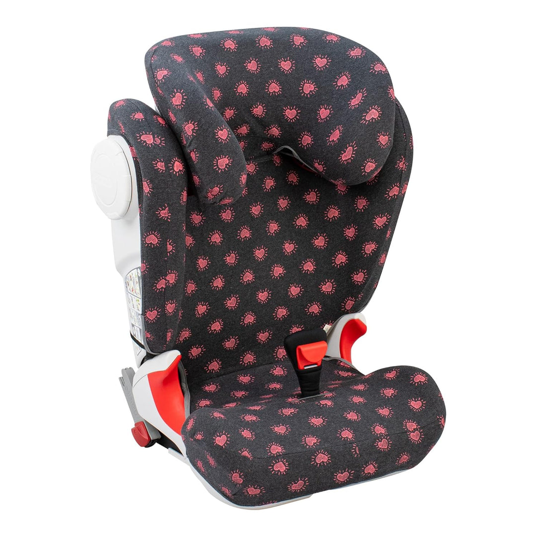 JYOKO Kids Bezug kompatibel mit Römer KIDFIX II XP SICT, kidfix 2 S, Kidfix Z - Line (FLUOR Heart, M