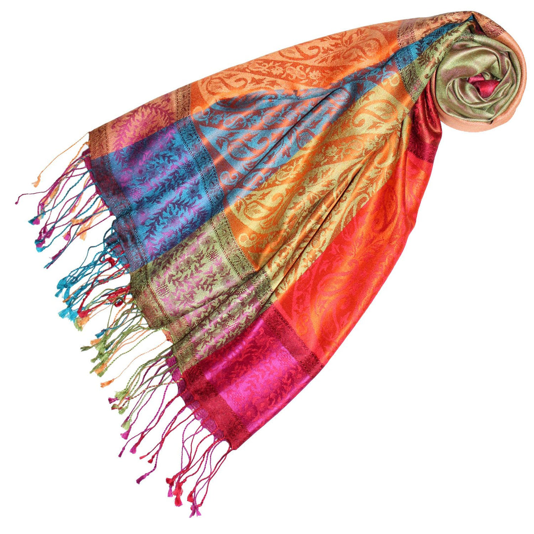 Lorenzo Cana Damen Pashmina Schal Schaltuch jacquardgewebt 100% Seide 70 cm x 190 cm Paisleymuster S